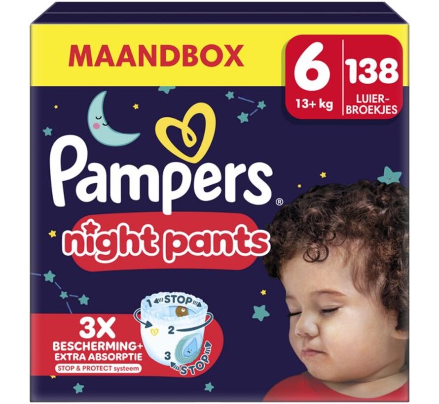 Night Pants - Maat 6 (13kg+) - 138 Luierbroekjes - Maandbox
