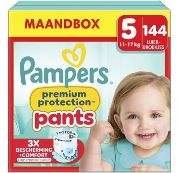 Pampers Premium Protection Pants - Maat 5 (12kg-17kg) - 144 Luierbroekjes - Maandbox