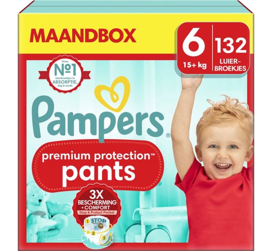 Premium Protection Pants - Maat 6 (15kg+) - 132 Luierbroekjes - Maandbox