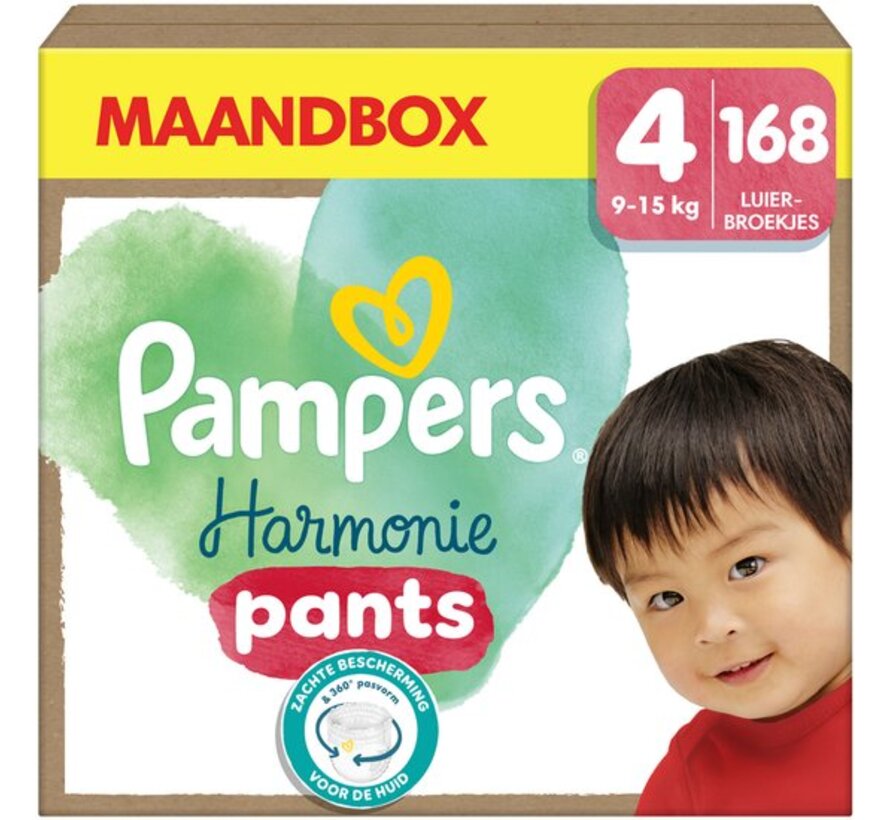 Harmonie Pants - Maat 4 (9kg-15kg) - 168 Luierbroekjes - Maandbox