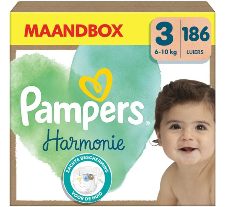 Harmonie Luiers - Maat 3 (6kg-10kg) - 186 Luiers - Maandbox