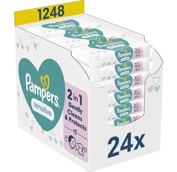 Pampers Sensitive Billendoekjes / Babydoekjes - 1248 doekjes (24x52 stuks)