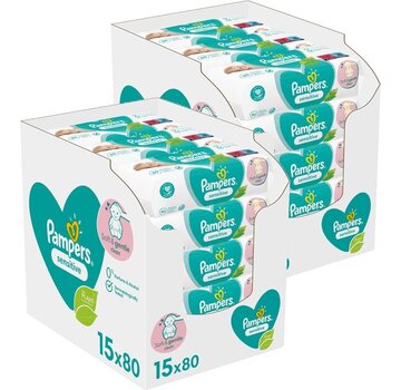 Pampers Sensitive Billendoekjes / Babydoekjes XL - 30x 80 stuks
