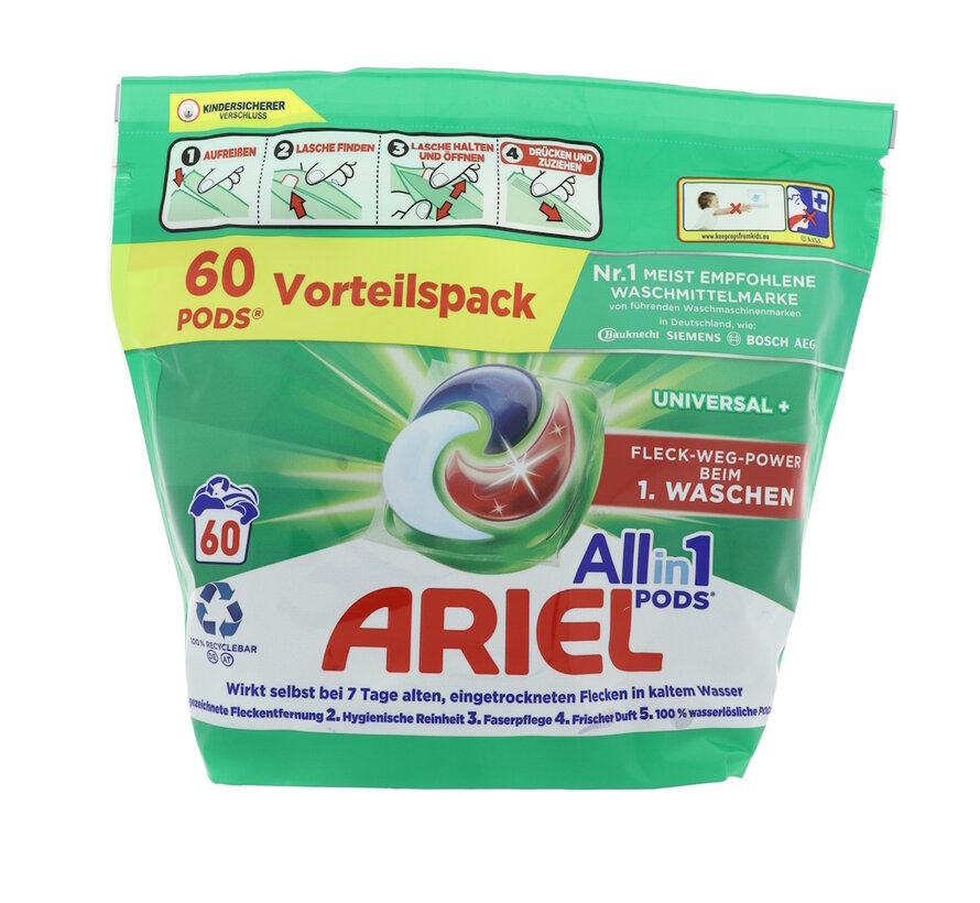 All-in-1 Original / Universal+ Wasmiddel Pods - 60 stuks Wascapsules