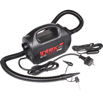 Intex QuickFill® - elektrische luchtpomp - 12V & 220V - met 3 mondstukken - blazen & zuigen