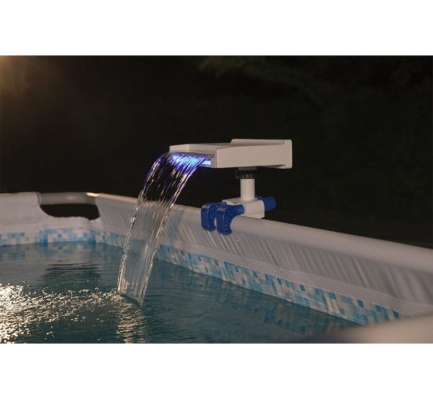 Flowclear Waterval met LED verlichting - Voor frame zwembaden