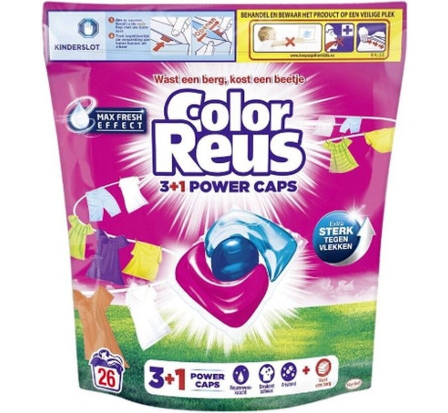 3+1 Power Caps - Kleur Pods - 2x 26 stuks Wascapsules