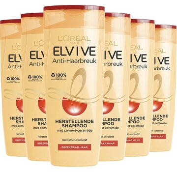 L'Oreal Elvive - Anti Haarbreuk - Herstellende Shampoo - 6x 250ml