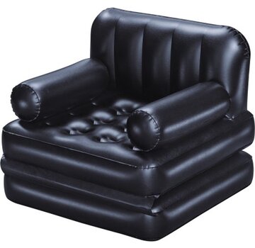 Bestway Multi-Max 1-Persoons opblaasbare slaapstoel - zwart - 191x38x25cm