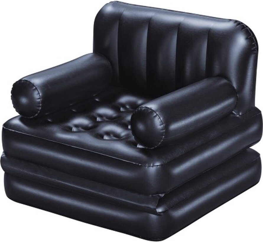 Multi-Max 1-Persoons opblaasbare slaapstoel - zwart - 191x38x25cm