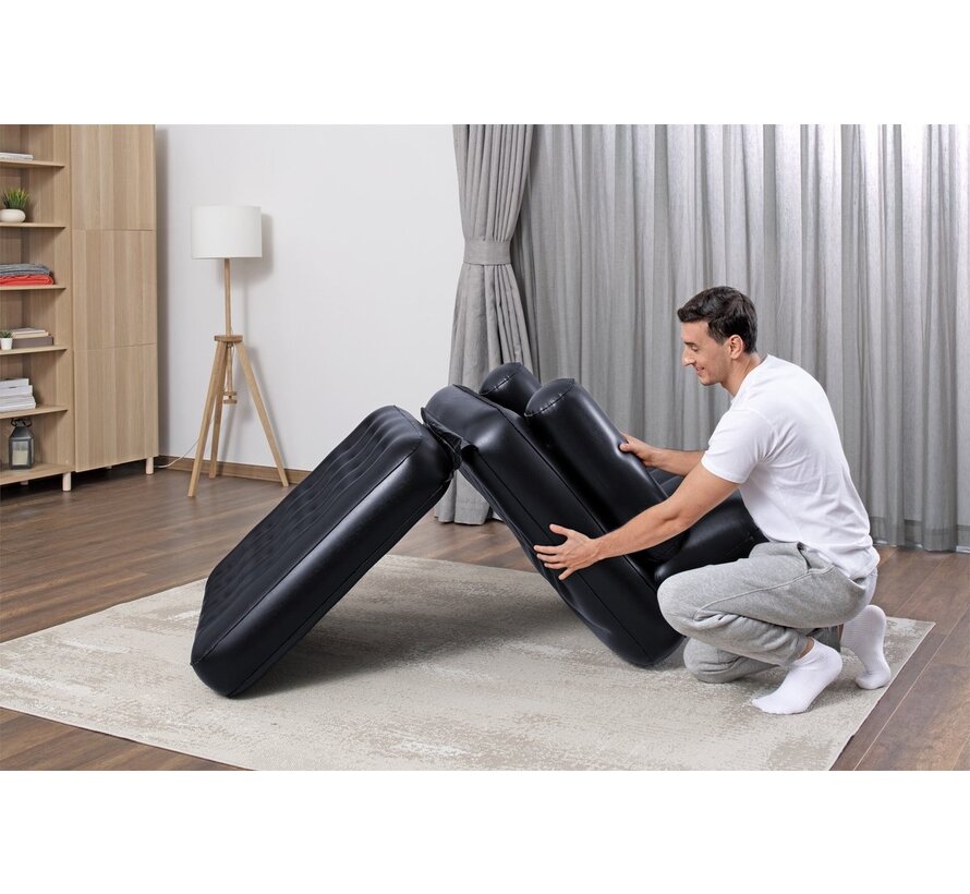 Multi-Max 1-Persoons opblaasbare slaapstoel - zwart - 191x38x25cm