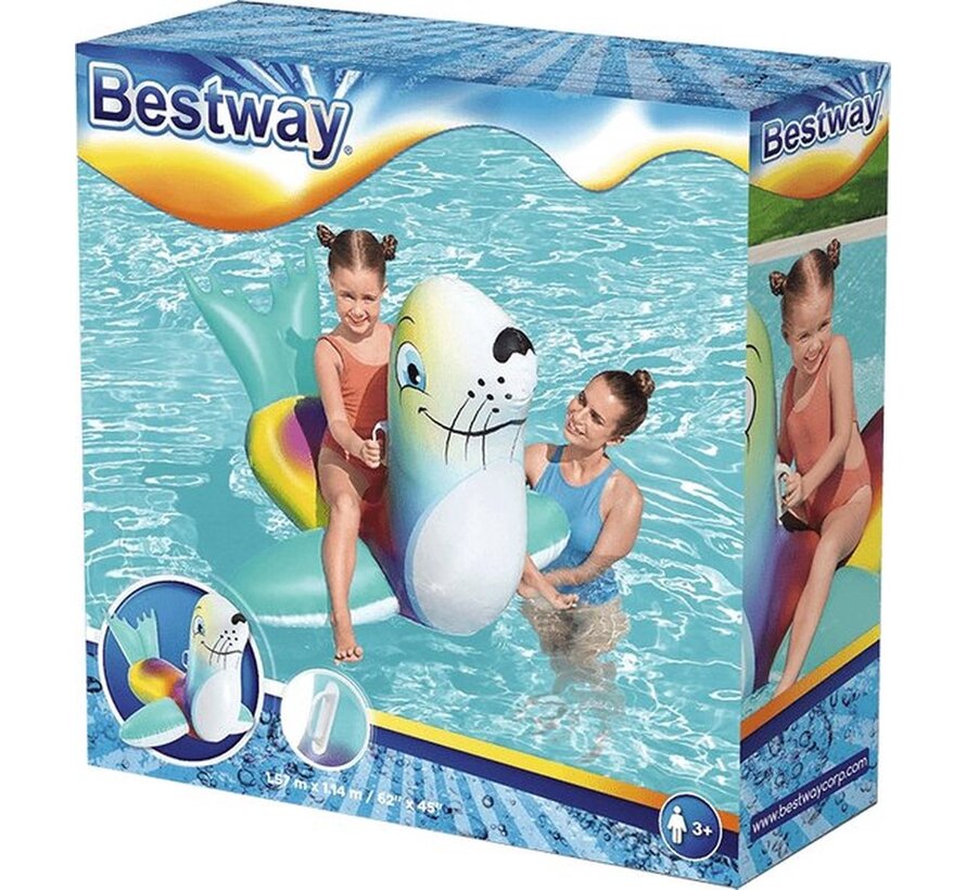 Flash N' Splash - Opblaasbare Zeehond Ride-On (157x114cm)