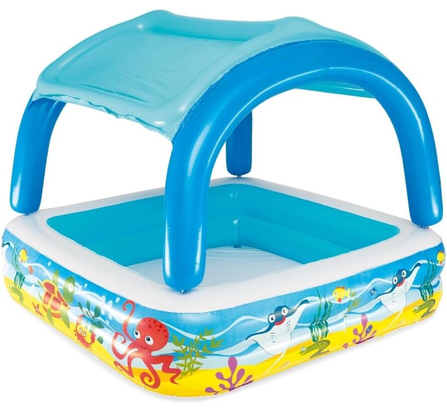 Kinder zwembad Beach Buddy met zonnedak - 140x140x114cm