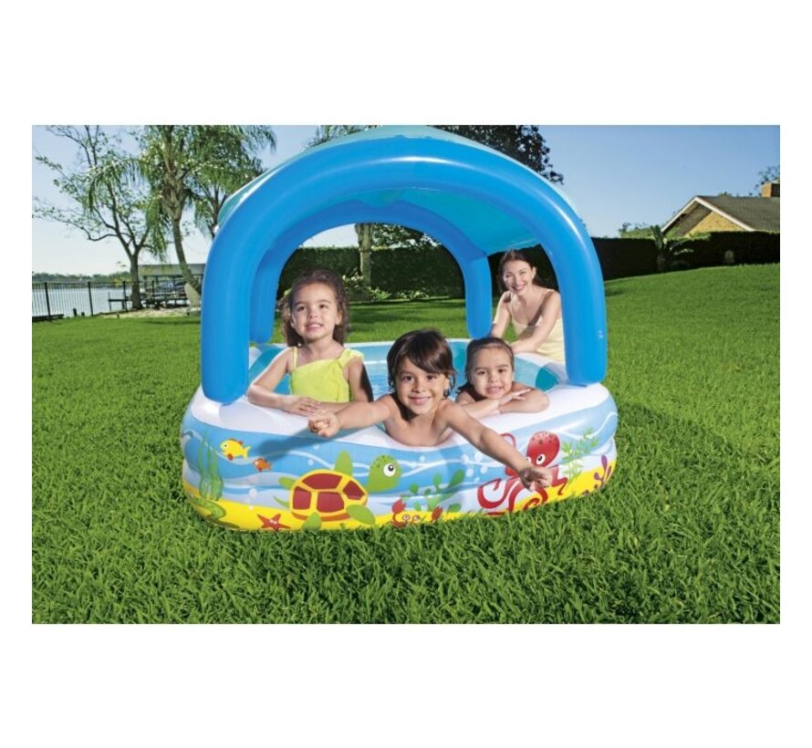 Kinder zwembad Beach Buddy met zonnedak - 140x140x114cm