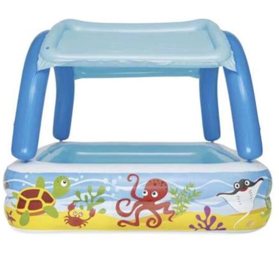 Kinder zwembad Beach Buddy met zonnedak - 140x140x114cm
