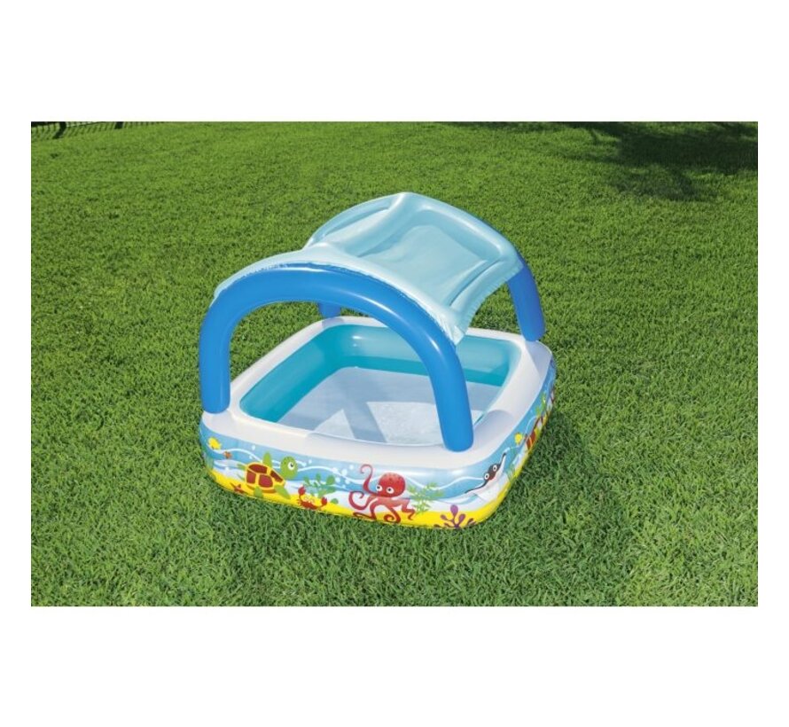 Kinder zwembad Beach Buddy met zonnedak - 140x140x114cm
