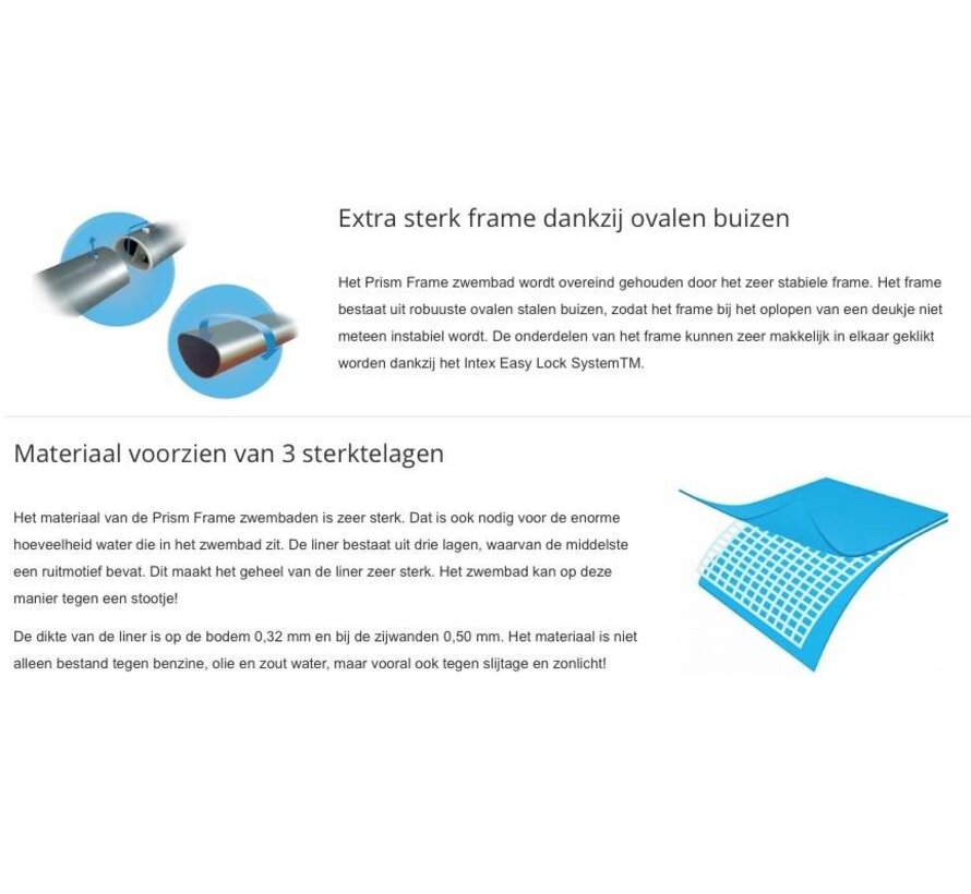 Prism - metalen frame zwembad - met filterpomp - Ø366cm diameter - 76cm hoog