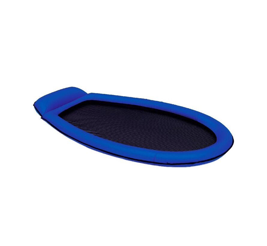 Opblaasbaar lounge luchtbed met netbodem Blauw of Groen (assorti geleverd)