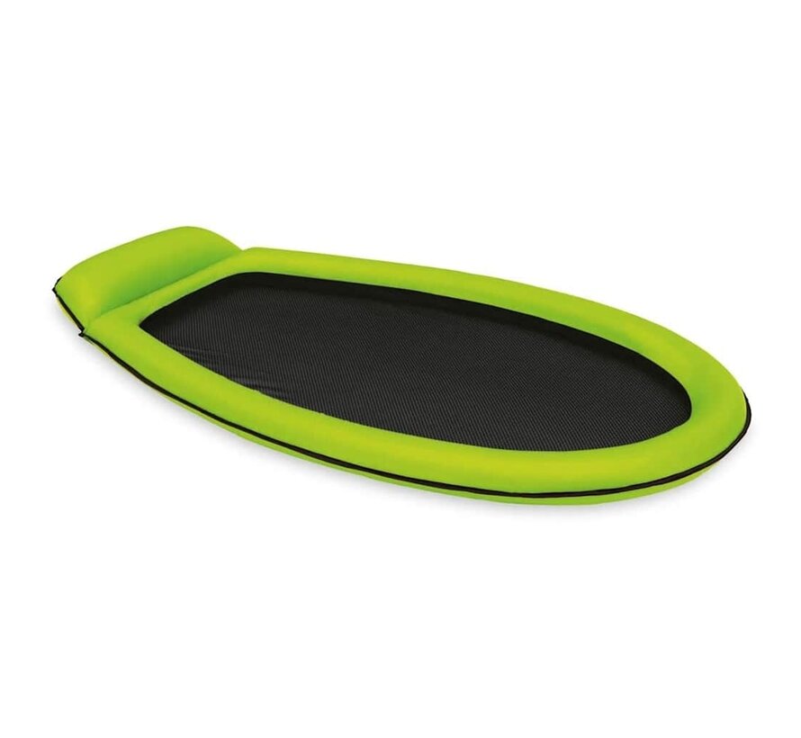 Opblaasbaar lounge luchtbed met netbodem Blauw of Groen (assorti geleverd)