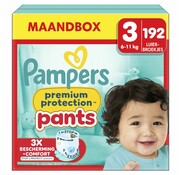 Pampers Premium Protection Pants - Maat 3 (6kg-11kg) - 192 Luierbroekjes - Maandbox