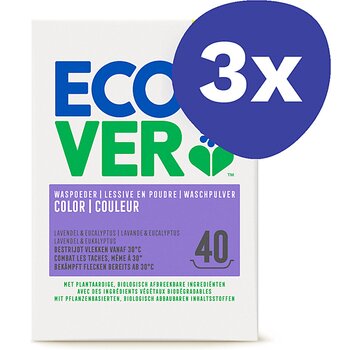 Ecover Color Waspoeder (3KG) - 3x 40 wasbeurten