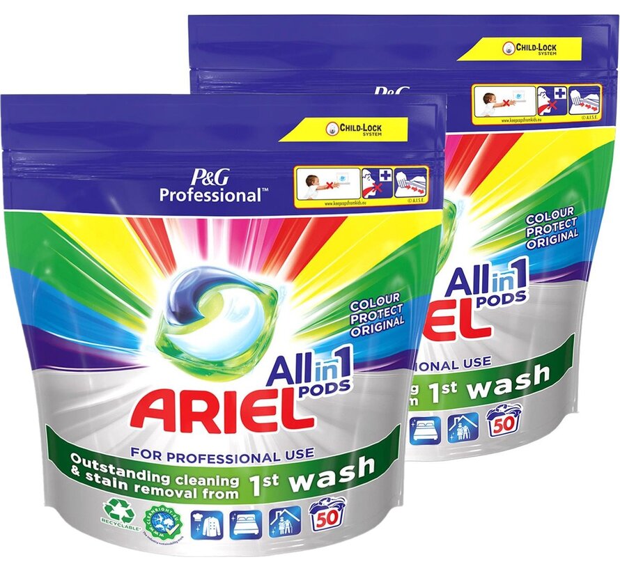 All-in-1 Professional - Color - Wasmiddel Pods (2x50) - 100 stuks