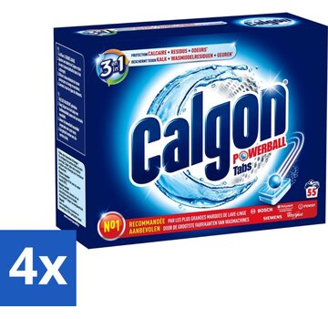 Calgon 3in1 Power Powerball Tabs - Wasmachine Reiniger en Anti kalk - 4x 55 Wasbeurten