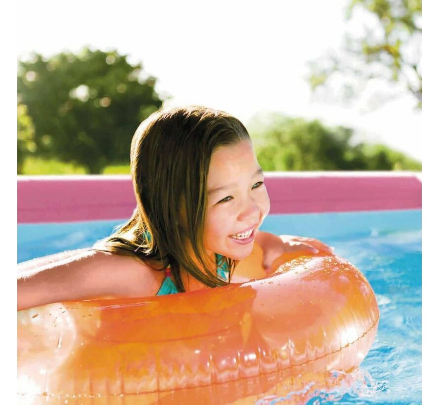 Roze - Metal Frame Zwembad  - 244x76cm - Rond c