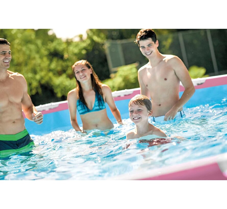 Roze - Metal Frame Zwembad  - 244x76cm - Rond c