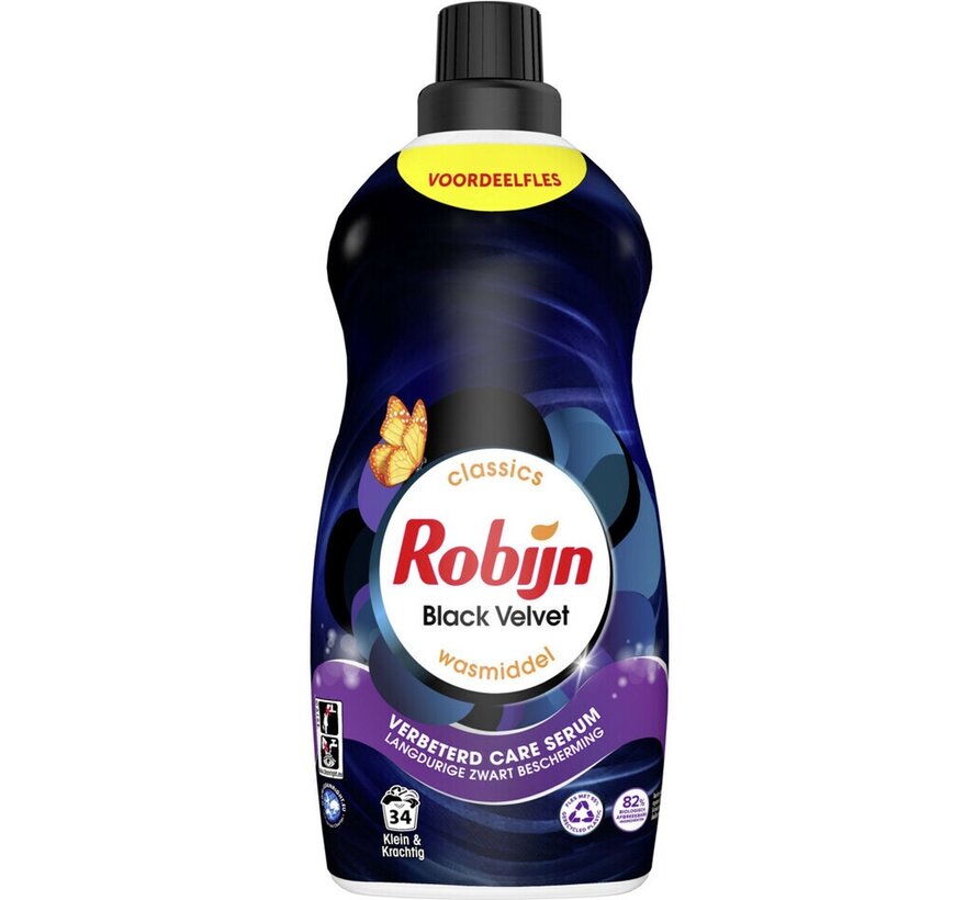 Black Velvet - Klein & Krachtig - Vloeibaar wasmiddel (1,19L) - 2x 34 wasbeurten