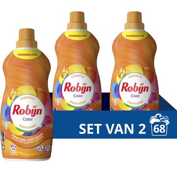 Robijn Color - Klein & Krachtig - Vloeibaar wasmiddel (1,19L) - 2x 34 wasbeurten