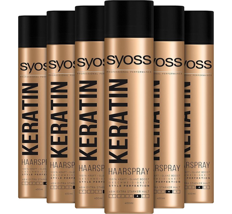 Keratine Haarspray - Sterke Fixatie (48 uur) - 6x 400ml