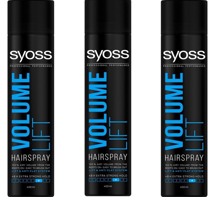 Volume Lift Haarspray - Sterke Fixatie (48 uur) - 3x 400ml