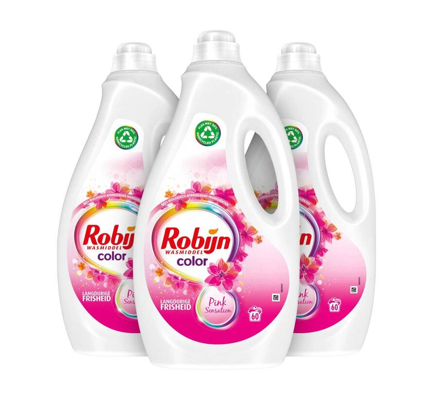 Pink Sensation - Vloeibaar Wasmiddel (3x 3000ml) - 3x 60 wasbeurten