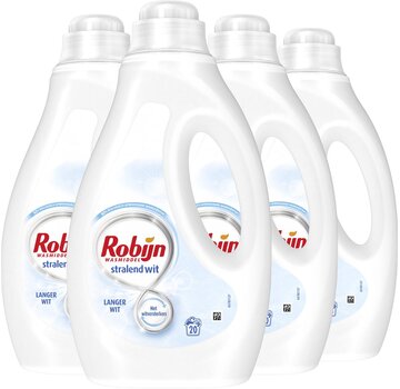 Robijn Stralend Wit - Vloeibaar Wasmiddel (1000ml) - 4x 20 wasbeurten