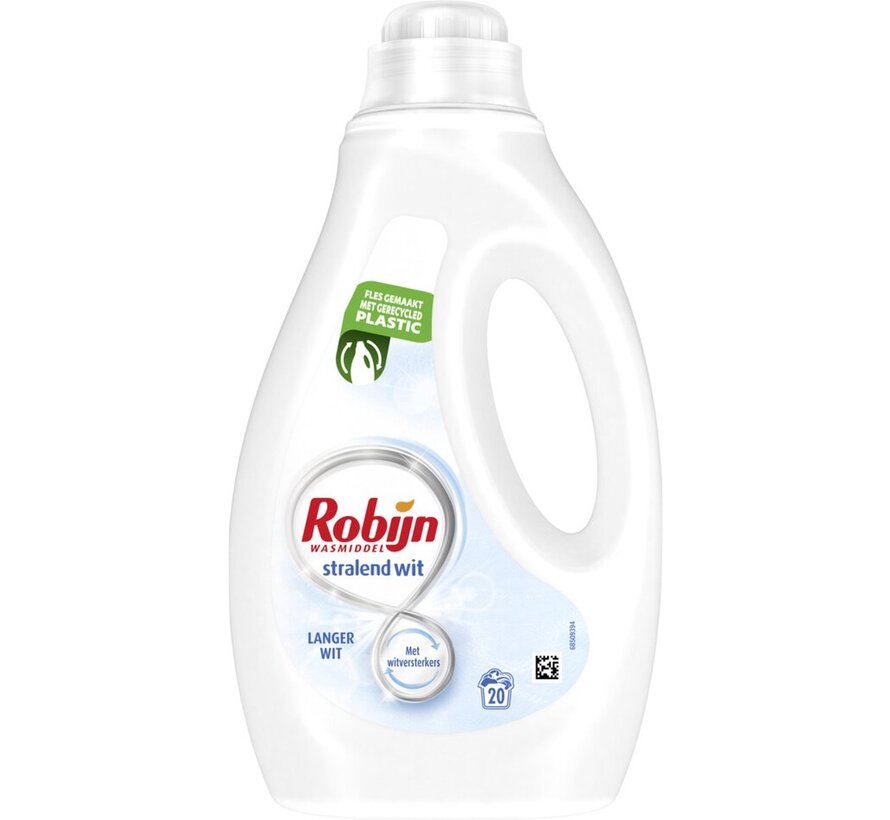 Stralend Wit - Vloeibaar Wasmiddel (1000ml) - 4x 20 wasbeurten
