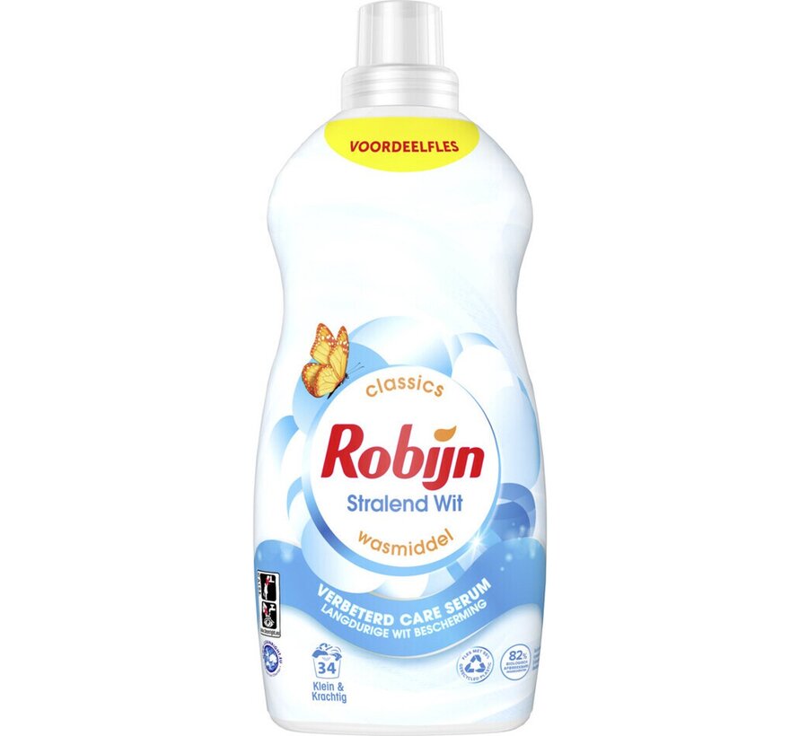 Stralend Wit - Klein & Krachtig - Vloeibaar wasmiddel (1,19L) - 34 wasbeurten