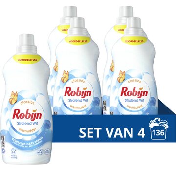 Robijn Stralend Wit - Klein & Krachtig - Vloeibaar wasmiddel (1,19L) - 4x 34 wasbeurten