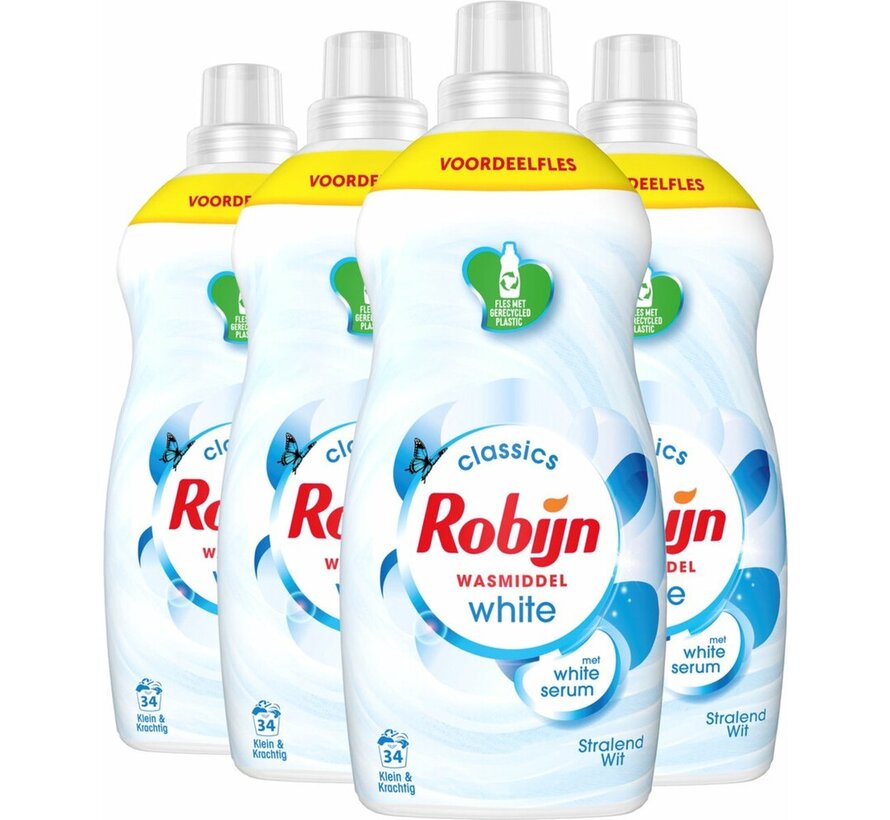 Stralend Wit - Klein & Krachtig - Vloeibaar wasmiddel (1,19L) - 4x 34 wasbeurten