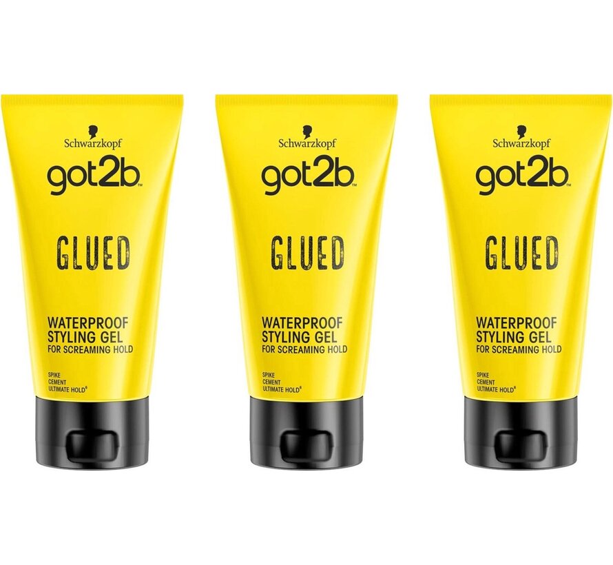 Got2b - Glued Water ResistantSpiking Gel - Styling Haargel - 3x 150ml