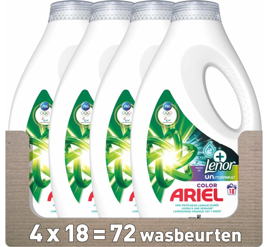 Vloeibaar Wasmiddel + Touch of Lenor Unstoppables (810ml) - 4x 18 wasbeurten