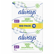 Always Maandverband met Vleugels - Maat 2 Long - Katoen Protection - 6x 9 stuks