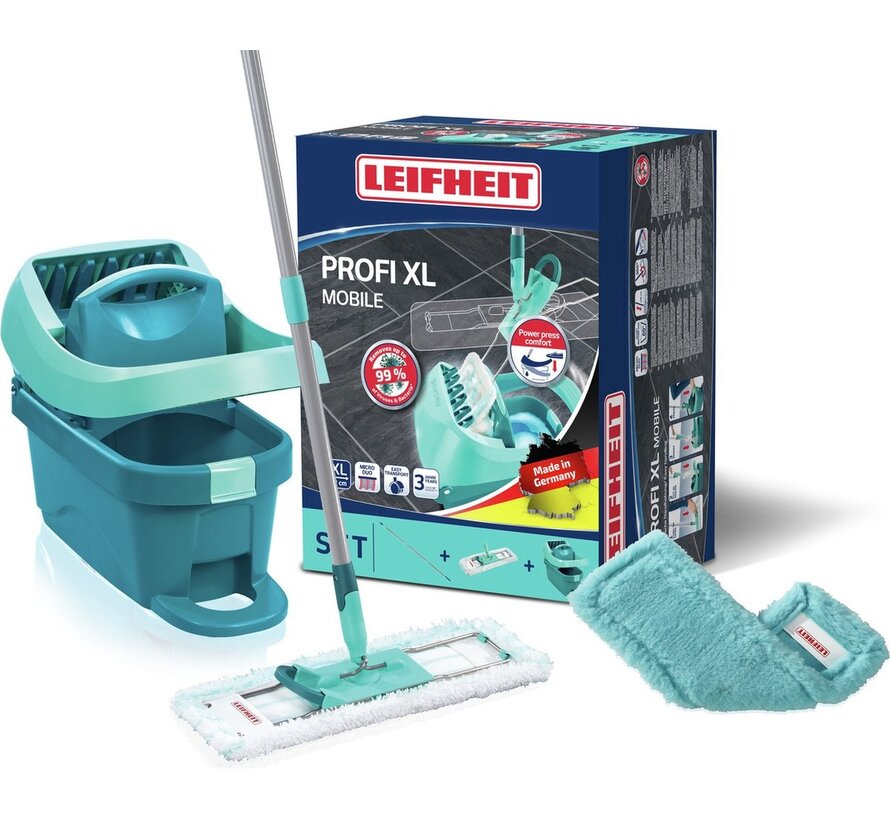 Profi XL Vloerwisser - Compleet Systeem - Micro Duo - Met Wieltjes + Extra stofdoek