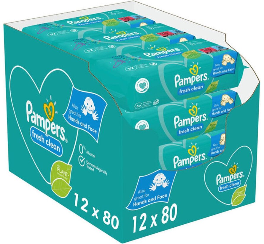 Fresh Clean Billendoekjes / Babydoekjes XL - 12x 80 stuks