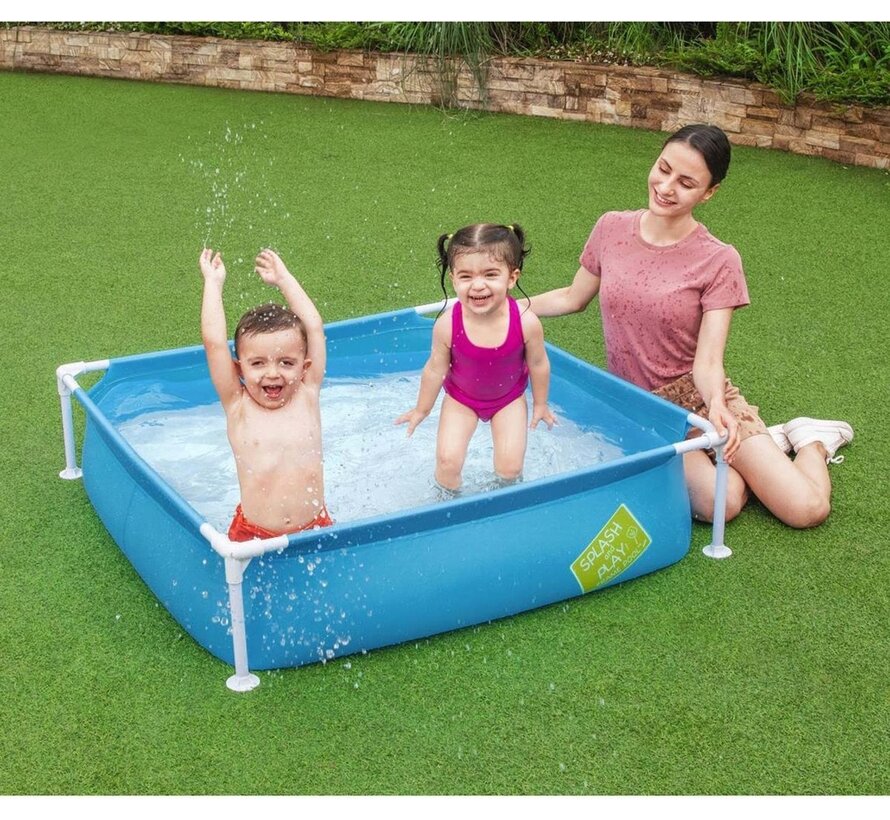 Zwembad met metalen Frame - Vierkant - Voor kinderen - 122x122x31cm
