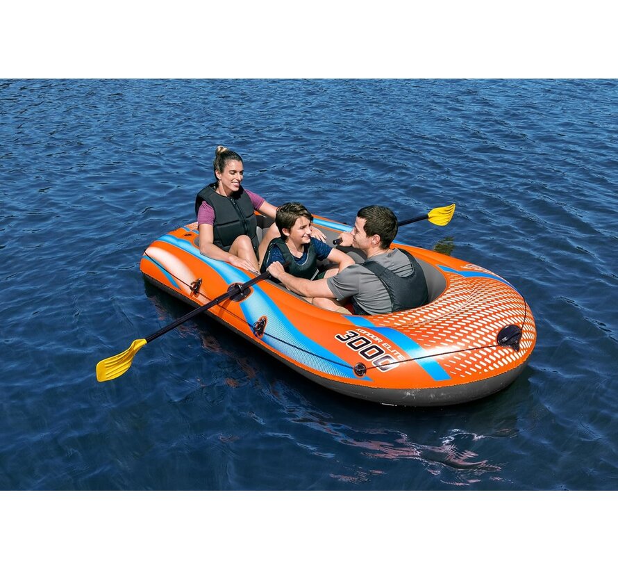 Kondor ELITE 3000 - Opblaasboot Set - 246x122x45cm - Peddels en handpomp