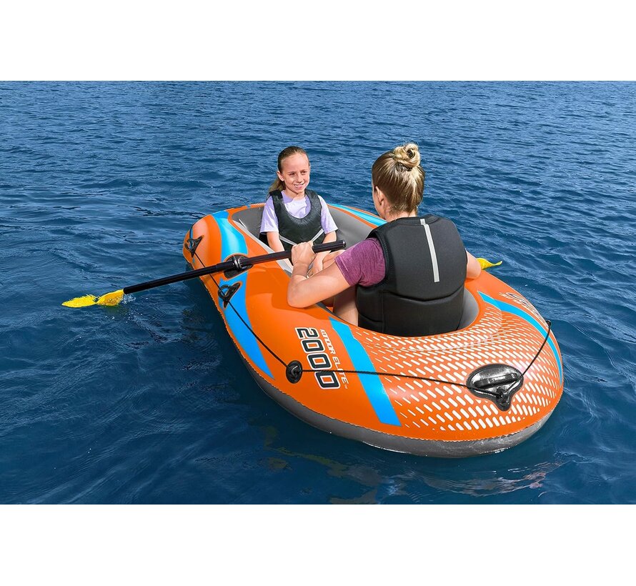 Kondor ELITE 2000 - Opblaasboot Set - 196x106x31cm - Peddels en voetpomp
