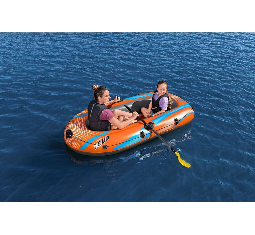 Kondor ELITE 2000 - Opblaasboot Set - 196x106x31cm - Peddels en voetpomp