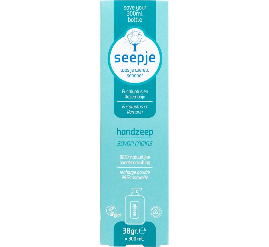Handzeep Navulling Eucalyptus en Rozemarijn 38Gr (300ml)