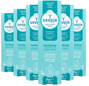 Seepje Handzeep Navulling Eucalyptus en Rozemarijn 6x 38Gr (300ml)